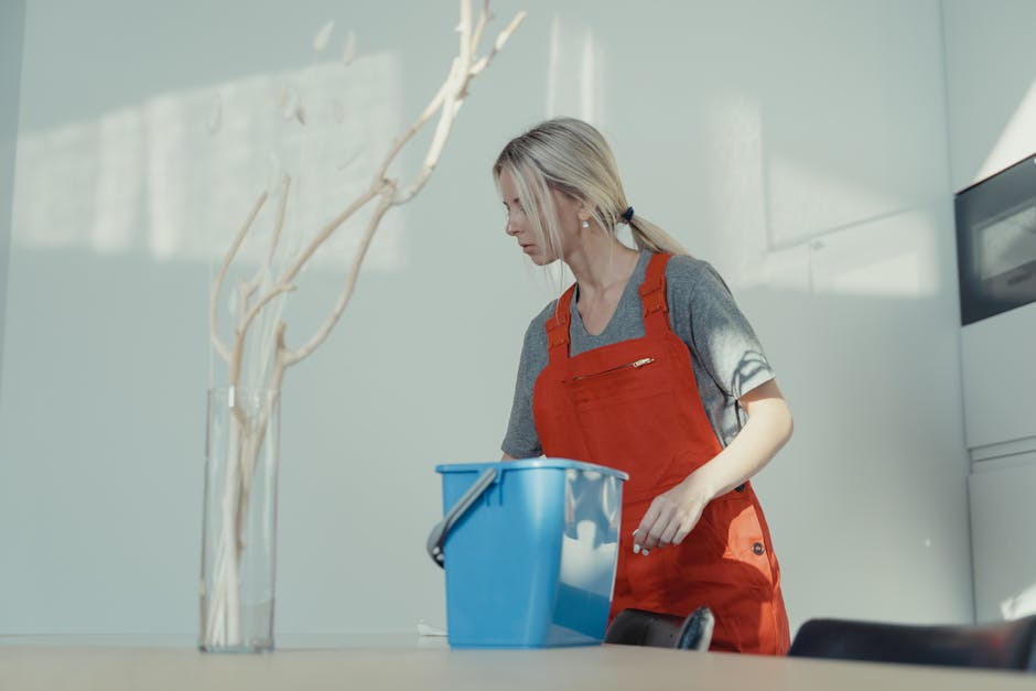 Friendly professional cleaner smiling